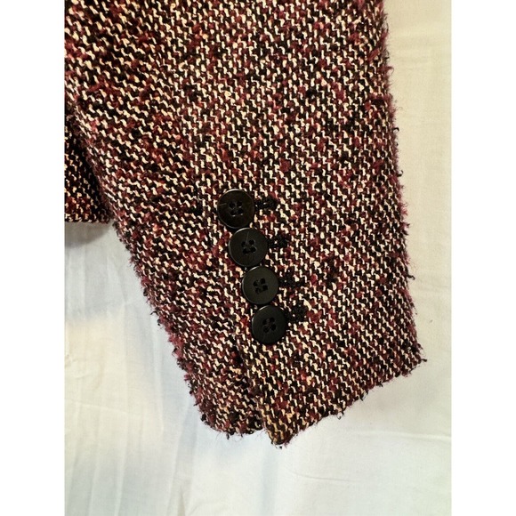 Talbots Purple Black Tweed Fitted Cropped Jacket Sz Small - Picture 5 of 6